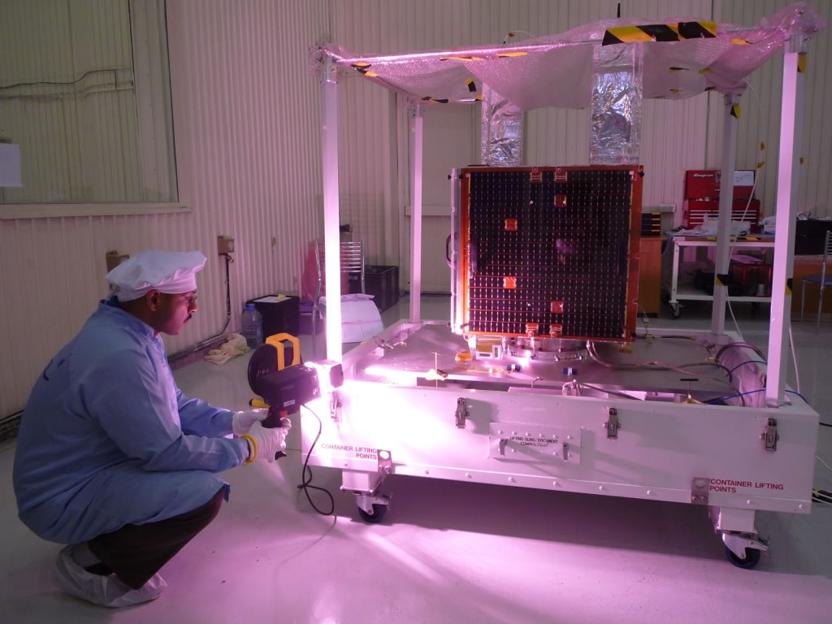Testing one of the SSTL Small Satellites that Maku up the Disaster Monitoring Constellation (DMC)